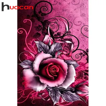 Huacan Diamond Maľovanie Nový Kvet 5D DIY Diamond Výšivky Predaj Vzrástol Mozaiky Cross Stitch Wall Art