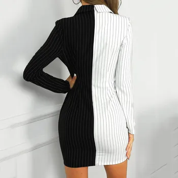 2019 Nové Šaty Ženy Šaty Úrad Bežné Biele Sako Čierne Šaty 2019 Jeseň Zima Slim Oblek Dámy Šaty Vestidos
