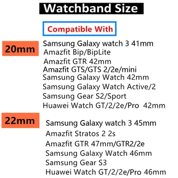 20 mm/22 mm popruh Pre Samsung Galaxy sledujte 3/Active 2/46 mm/42mm/ Výstroj S3 Nastaviteľné Elastické Nylon náramok Huawei GT/2/2E/Pro band