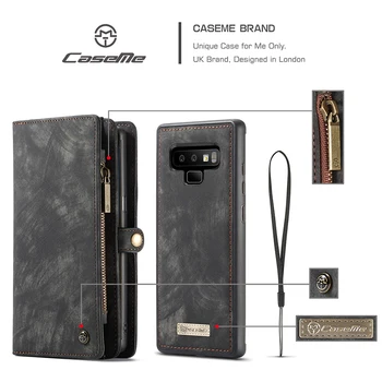 CaseMe Pre iPhone 12 11 Pro MAX Retro pravej Kože Magnetické Snímateľný Peňaženky puzdro Pre Galaxy Note 10 Plus 9 8 S10 Plus S10E