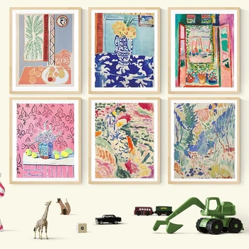 Vintage Poster Henri Matisse Retro Plagáty A Vytlačí Abstraktné Krajiny Wall Art Vintage Maľovať Obrázky Domova