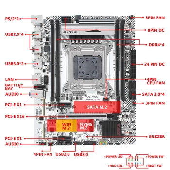JGINYUE X99 Doske LGA2011-3 Kombinovaný S Xeon E5 4620 V3 procesor DDR4 32GB 4*8G Ploche RAM Servera Doske X99M-PLUS D4