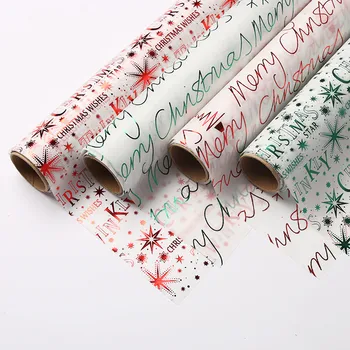5 Dvore Vianočný Večierok Darček Wrappin Papier Rolka Anglické Písmená Kvet, Baliaci Papier, Kórejský Kytice Darček Diy Materiál