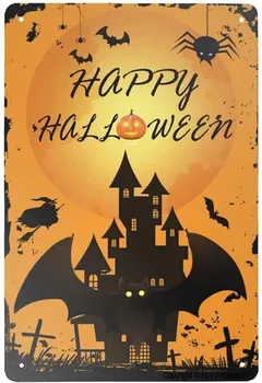 Šťastný Halloween Tin Znamení Festivalu Tekvica Ghost Železa Maľovanie Izba Domov Vintage Kovové Prihlásenie Pin Up Stene Plagát Bar Garáž Dekor