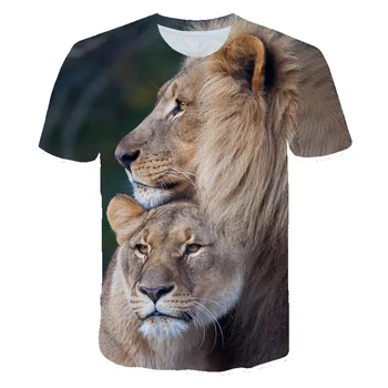 Lesné Zviera Lion king 3D Grafické T-shirt detské oblečenie Roztomilý-Krátke rukávy T-shirt Vrchole Letné Chlapec Dievča Módne Oblečenie