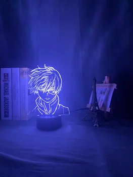 Anime Môj Hrdina Akademickej obce Shoto Todoroki Face Dizajn Led Nočné Svetlo na Čítanie pre Deti Dieťa Chlapcov Spálňa Decor Akryl stolná Lampa Darček