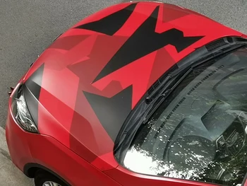 Veľká Čierna, Červená, Camouflage Vinyl Film Zmena Farby DIY Styling Nálepky Auto Zábaly Fólie s odvzdušňovací Bubliny