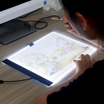 A4 LED Kreslenie Tablet Digitálne Pad USB LED Svetlo Poľa Kópia Rada Elektronických Umenia, Grafiky, Maľby Písací Stôl