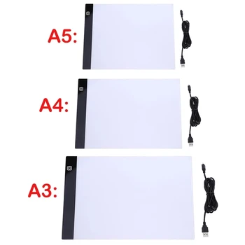 A4 LED Kreslenie Tablet Digitálne Pad USB LED Svetlo Poľa Kópia Rada Elektronických Umenia, Grafiky, Maľby Písací Stôl