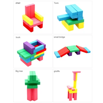 48pcs Deti Puzzle Hračka Stohovanie Veža Blok Hra pre Rozvoj Inteligencie Detí Prenosné Interaktívne Prítomný