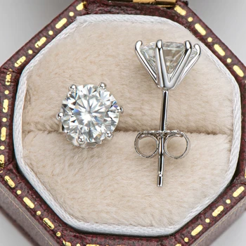 ANZIW 1CT Reálne Moissanite Stud Náušnice pre Ženy Pevné 925 Sterling Silver Náušnice D farebné Solitaire Módne Šperky Darček