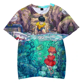 2021Hot Predaj Anime Ponyo na Útese 3d Vytlačené T Tričko Fashion Harajuku Štýl Krátky Rukáv T-shirts Unisex Nadrozmerná Top