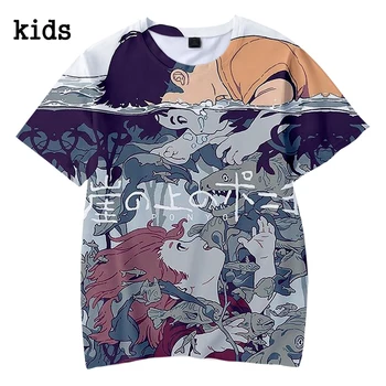 2021Hot Predaj Anime Ponyo na Útese 3d Vytlačené T Tričko Fashion Harajuku Štýl Krátky Rukáv T-shirts Unisex Nadrozmerná Top