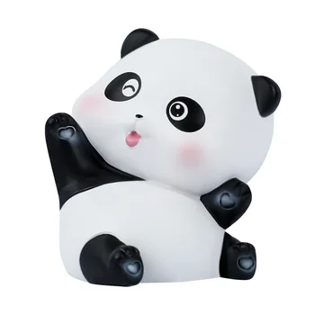 Cartoon Živice Panda Figúrka pre Roztomilá Panda Koľajových Auto Dekoratívne Predmety, Kreatívne Ozdoby, bytové Doplnky