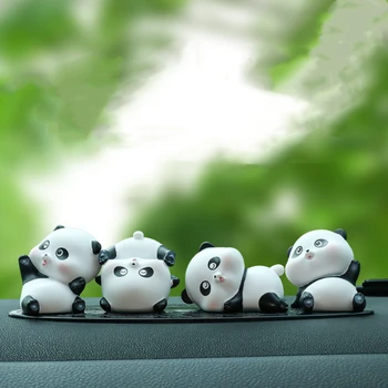 Cartoon Živice Panda Figúrka pre Roztomilá Panda Koľajových Auto Dekoratívne Predmety, Kreatívne Ozdoby, bytové Doplnky