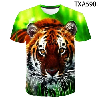 Móda Krátky Rukáv Tiger Zvierat Série 3D Vytlačené T Shirt Muži, Ženy, Deti Bežné Streetwear Chlapec Dievča Deti Letné Topy