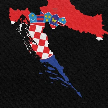 Klasické chorvátsky Chorvátsku Vlajku Mapu Tričko pre Mužov Crewneck Krátky Rukáv Bežné T-shirt Bavlna Pravidelné Nosenie Tee Tričko Oblečenie