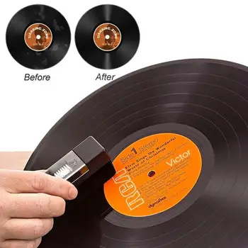 2 v 1 Phonograph záznam čistiaca kefa Vinyl Čistiaca Kefa Nastavenie dotykového Pera Velvet Anti-statické čistiacej Súpravy