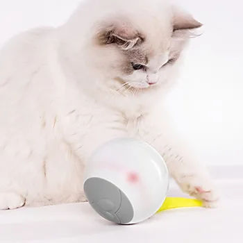 Smart Interaktívne Cat Hračka LED Samostatne Rotujúce Gule S Pierko Hračky USB Nabíjateľné Cat Kitten Loptu Hračka