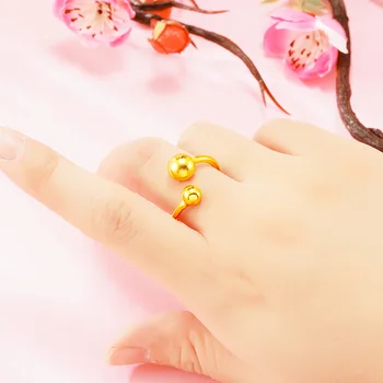 Kórejský Módne Nádherné Línie Pôvodného 24K Gold Snubné Prstene pre Ženy, Elegantné, Romantické Banquet Príslušenstvo Milenca Manželka Dary