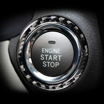 Auto Uhlíkových Vlákien Engine Start Stop Tlačidlo Kľúč Zapaľovania Krúžok Dekor Výbava Pre BMW 3 Series E90 E92 E93 2009-2012 Upravené 320i