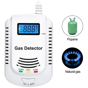 Horľavého Zemného Plynu Detektor Úniku LPG LNG Senzor Vysoko Citlivé Alarm Systém Pre Domáce EÚ Plug