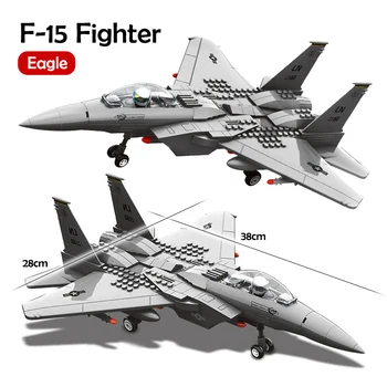 Vojenské F-15 Eagle Fighter Stavebné Bloky Vzduchu Lietadlo Tehly Nastaviť Letúna Tvorca Modelu Deti HOBBY Hračky pre Deti, Darčeky