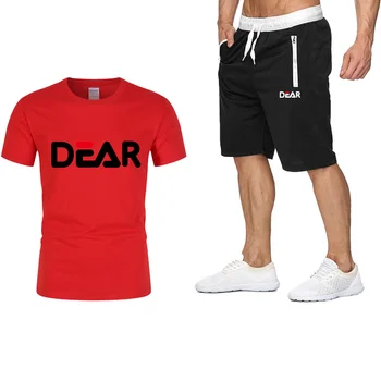 Nové pánske T-Shirt Tlač Bežné Krátkym Rukávom + Nohavice Dvoch-Dielny Móda a Príťažlivých Mužov je 2021 Letné Štýl