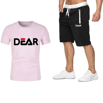 Nové pánske T-Shirt Tlač Bežné Krátkym Rukávom + Nohavice Dvoch-Dielny Móda a Príťažlivých Mužov je 2021 Letné Štýl
