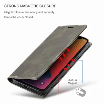 Kožené puzdro Pre iphone 12 Pro Max Mini 11 X XR Xs Max SE 2020 6 s 7 8 Plus Luxusné Peňaženky Flip Cover Coque Silné Magnetické Karty