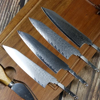 Ostré DIY kuchár ovocie utility nôž prázdne VG10 Damasku ocele čepeľ, materiál, polotovary, nôž embrya Japonskom štýle