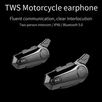 Motocykel Bluetooth Slúchadlo 800mAh Bluetooth Intercom Prilba Headsety Pre BT Bezdrôtové Walkie Talkie Stereo palubného telefónu MP3