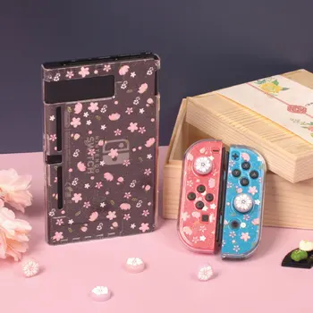 Sakura Prepínač Crystal Ochranný plášť Split PC Pevný Kryt Bývanie NS Herné Konzoly Ružová Prípade Box Pre Nintendo Prepínač Príslušenstvo
