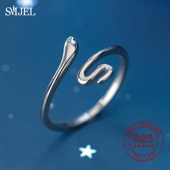 Móda 925 Sterling Silver Had-tvar Ženy Krúžky Denný Nositeľný Všestranný Šperky Jemné Dievča Sanke Krúžok Strany Príslušenstvo