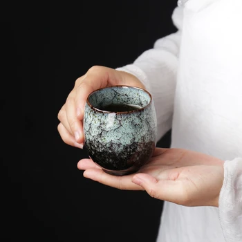 CHANSHOVA 120ml Čínsky retro Ručné Pece zmeniť textúru Keramické čajové šálky kávy poháre Čínskeho Porcelánu H568
