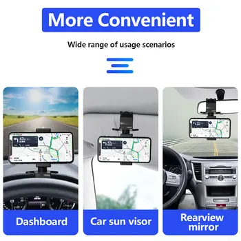 Auto Palubnej dosky Držiak Spätného Zrkadla Slnečná Clona Mobilný Telefón Držiteľ karty Zložiť Rukoväť GPS Navigáciu, Smartphone Auto Stojí