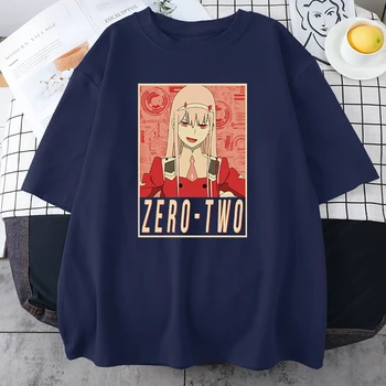 Nula Dva Anime Girl Roztomilý Žien T-Shirt kórejský Štýl Bežné Tričká 2021 Lete Cool Tričko Fashion Street Tees Pre Ženy