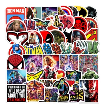 50pcs/pack Marvel Super Hero Nálepky, Kapitán Amerika, Hulk Disney Notebook Požičovňa Gitara Skateboards Anime Graffiti DIY Deti Hračky