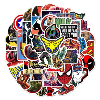 50pcs/pack Marvel Super Hero Nálepky, Kapitán Amerika, Hulk Disney Notebook Požičovňa Gitara Skateboards Anime Graffiti DIY Deti Hračky