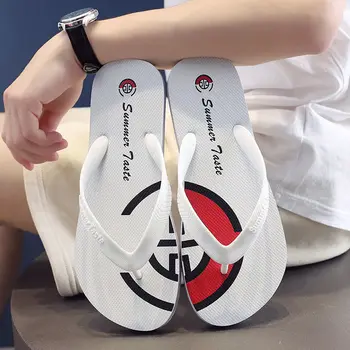Pohodlné proti sklzu flip flops pánskeho oblečenia trend kórejský papuče sociálne osobnosti sandále študentov mäkké soled pláže topánky