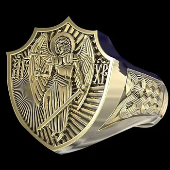 Boho Punk Mužov Krúžok Retro Anjel Krídla Kríž Pečať Prstene pre Mužov Vintage Bohyňa Spravodlivosti Viking Šperky Mužov Darček