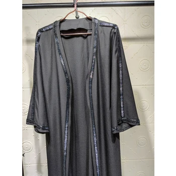 Luxusné, Ručne Vyrábané Lištovanie Abaya Strana Večer Moslimských Žien Otvoriť Kimono Cardigan Jeseň Kaftan Maxi Šaty, Šaty Na Blízkom Východe Móda
