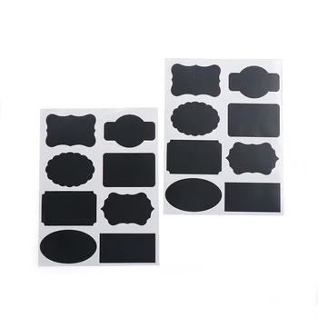 Krásne 16 Ks Čierna DIY Ručne Vyrobené samolepiace etikety papierové nálepky prázdny štítok Samolepka papier