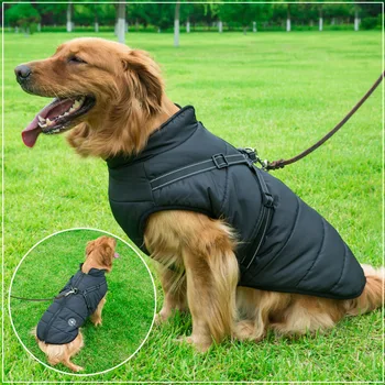 ✅Psa Bunda S Postrojom Teplé Zimné Oblečenie Pre Psa Labrador Nepremokavé Big Dog Srsť Čivava, Francúzsky Buldog Oblečenie
