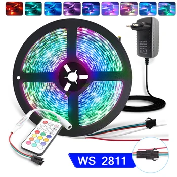 RGB Adresný LED Pásy WS2811 DC 12V LED Pás Svetla 90 Led Farebný Sen Programovateľné Digitálne Flexibilné LED Pixel Lano Svetlo