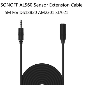 SONOFF AL560 Senzor Predlžovací Kábel 5 M Pre DS18B20 AM2301 SI7021 Jedno Diaľkové Ovládanie Spínač Vysokej Presnosti Snímačov Teploty