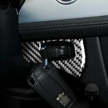 Pre BMW Z4 E89 2009-2016 Black Carbon Fiber Nálepky Zapaľovanie Gombík Prepínač Štart Stop Pozíciu Rám Interiéry, Auto Príslušenstvo