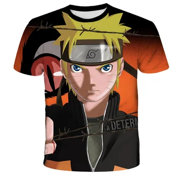 Letné Nové-Narutos-3D Tlač Anime Chlapci Dievčatá T-shirt Bežné Krátke rukávy Cartoon Harajuku T Shirt Deti Deti Roztomilý Topy