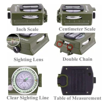Lensatic Kompas K4580 Vysokou Presnosťou Vojenské Americký Štýl Multifunkčné Hranolové Kompas Noc Pre Outdoorové Potreby Na Kempovanie Turistika