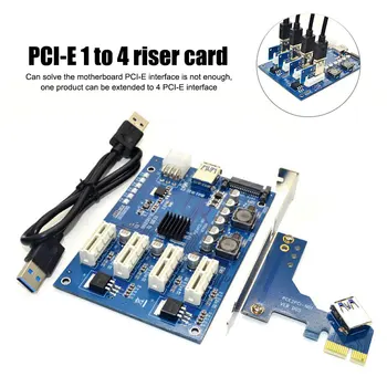 1 Nastavte PCI-E X1, aby 4PCI-E X16 Rozširujúca Súprava 1 až 4 Port PCI Express Prepínač Násobiteľ HUB 6 Pin Sata USB Stúpačky Karty